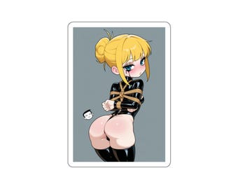 Big Booty Sexy Black Bond Cuffed Pawg Blonde Chibi Black Waifu Anime Sticker Die-Cut Stickers
