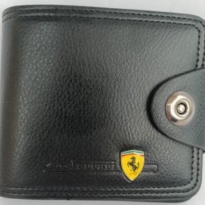 Emblème du logo de la voiture Ferrari | Portefeuille noir Porte-cartes Portefeuille classique en cuir PU, Cadeau homme |  Fête des pères, cadeau d'anniversaire | Papa