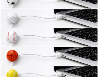 Custom cable organizer / cord holder for devices and electronics  (sports themes - baseball, tennis, basketball, golf and soccer!)