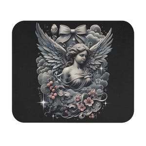 Angel Mouse Pad: Celestial Gothic Cherub Desk Mat