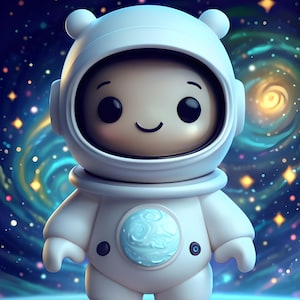 Astronauta infantil, Arte mural para habitación infantil, Descarga digital, Decoración para habitación de bebé, Lámina para dormitorio infantil, 2 proporciones de tamaño imprimibles, PDF, 300 dpi