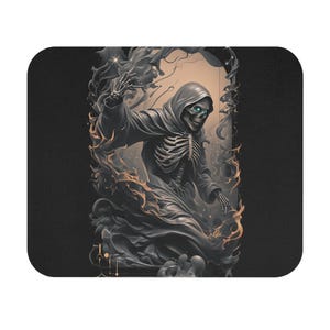 Grim Reaper Mouse Pad: Gothic Gaming Desk Mat, Dark Office Decor