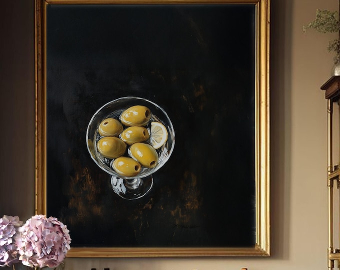 Martini Still Life Art for Kitchen and Entryway Large Cocktail Art Poster