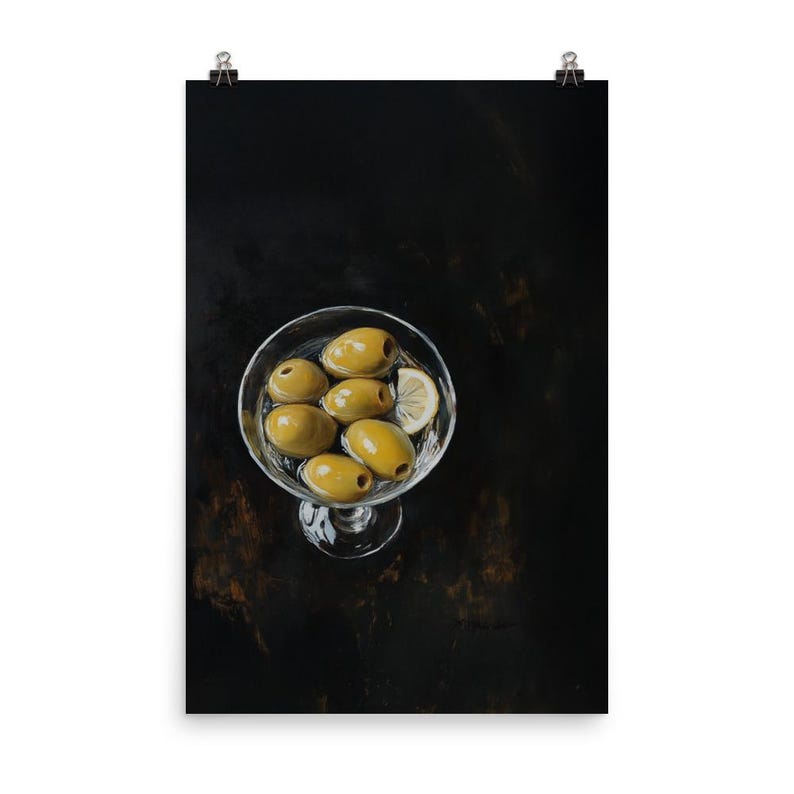 Martini Still Life Art for Kitchen and Entryway Large Cocktail Art Poster image 2