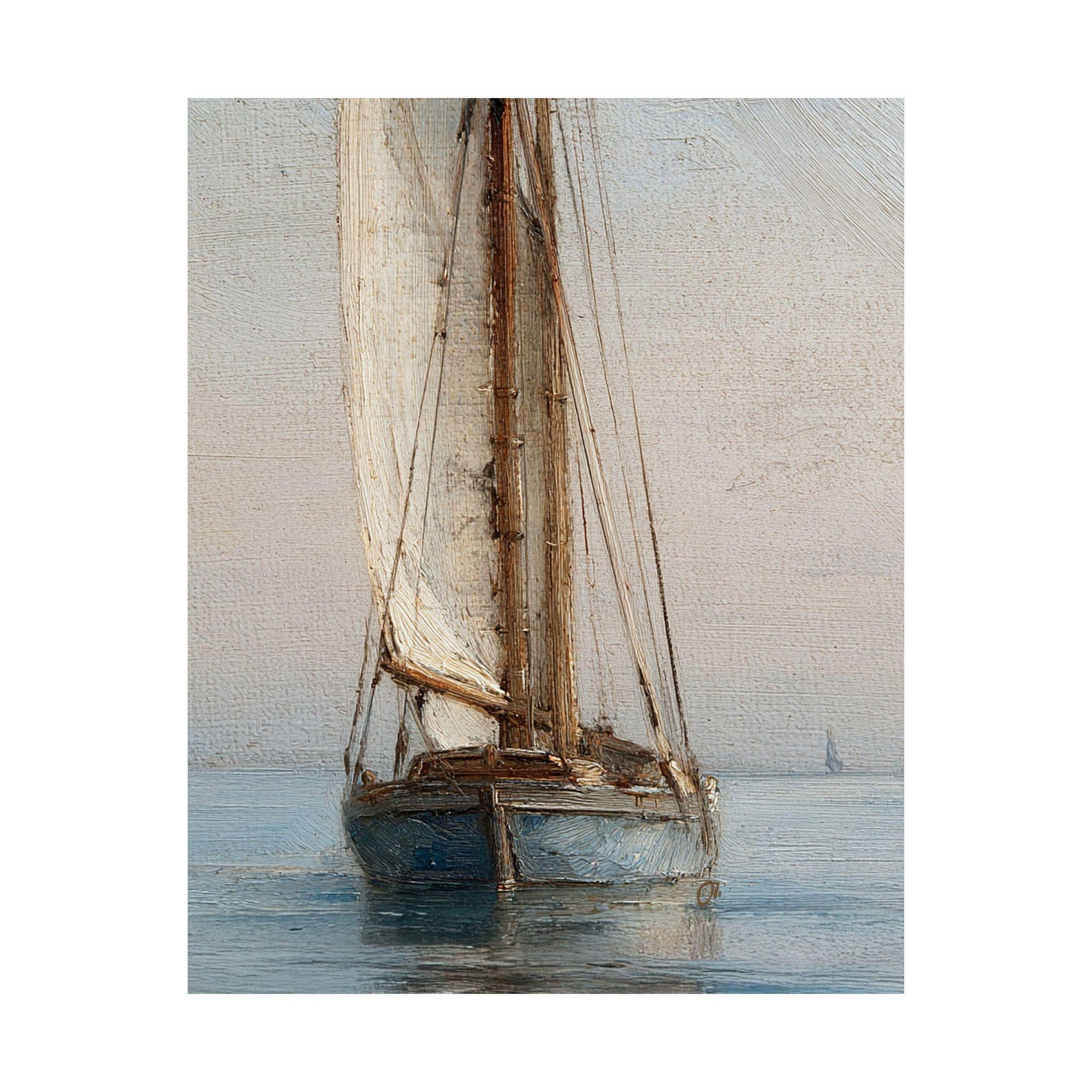 Vintage Sailboat Wall Art Print Nautical Coastal Decor Beach House ...