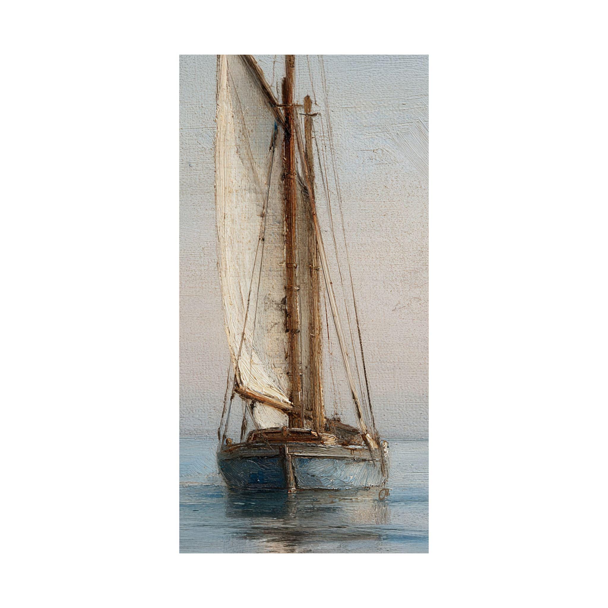 Vintage Sailboat Wall Art Print Nautical Coastal Decor Beach House ...