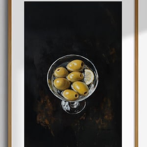 Martini Still Life Art for Kitchen and Entryway Large Cocktail Art Poster image 3