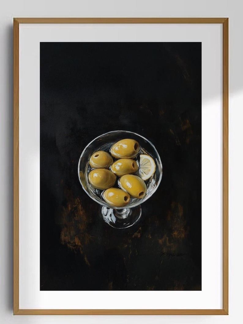 Martini Still Life Art for Kitchen and Entryway Large Cocktail Art Poster image 3