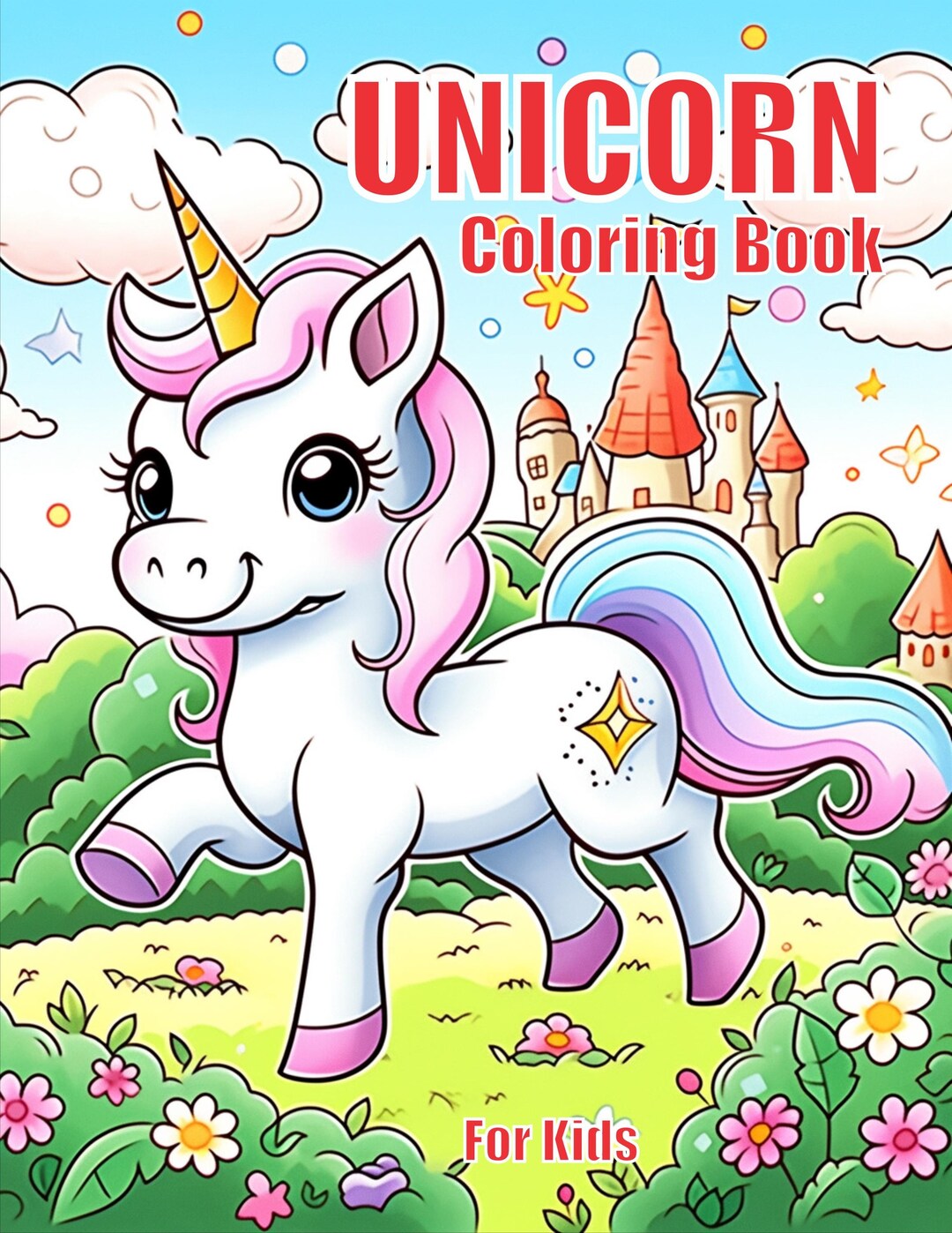 Cute Unicorn Coloring Book for Kids - Etsy