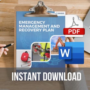 Modello di piano di gestione delle emergenze e di ripristino / Continuità aziendale e preparazione alle crisi 26 pagine! Sicurezza