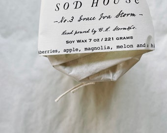 The Sod House - No.3 Grace Iva Storm Scented Candle (Hand poured soy wax candle)