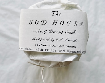 The Sod House - No.4 Burns Creek Scented Candle  (Hand poured soy wax candle)