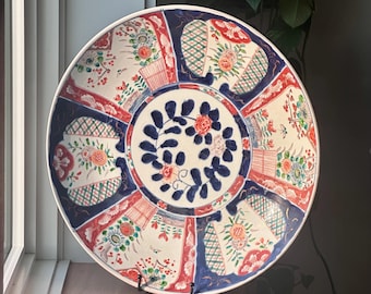 Großer antiker Imari Platzteller - Handbemalt, 46 cm - Meji Period