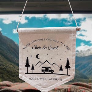 Personalised | Camper Van Motorhome Campervan Canvas banner,  home is where we park it