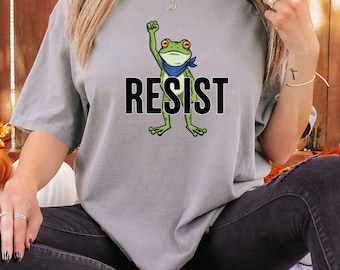 RESIST Frog Shirt, Activist Protest Tee, Political Hoodie, Funny Resistance Sweatshirt, Anti Fascism Tee, Anti ICE Shirt, Portland Frog Tee