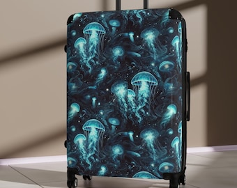 Stylish Jellyfish Suitcase, Travel Luggage, Summer Vacation Weekender, Ocean Vibe Carry-On, Unique Gift for Travelers, Cosmic Design