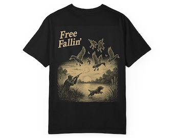 Gratis Fallin Duck-jacht-T-shirt, camouflageshirt voor buiten, Duck Hunter-cadeau, jachtseizoenshirt, top natuurliefhebber