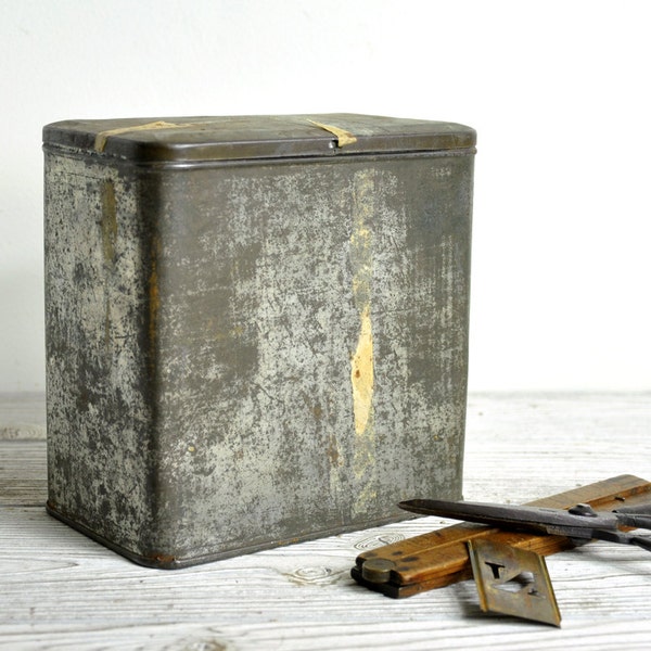 Vintage Storage Tin / Industrial Storage