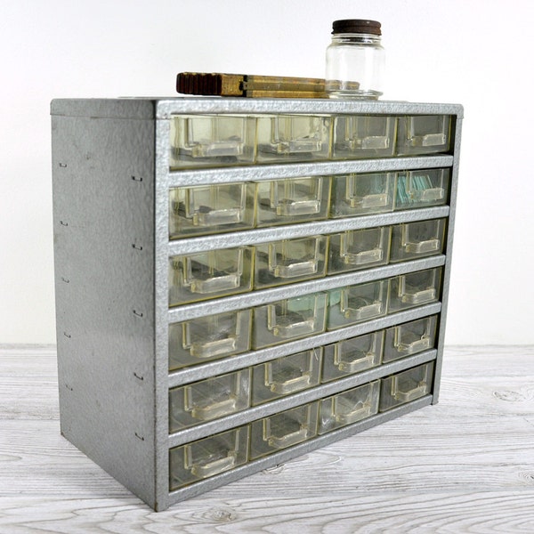 RESERVED - Vintage Metal Storage Cabinet with 24 Drawers / Shop Cabinet / Industrial Storage