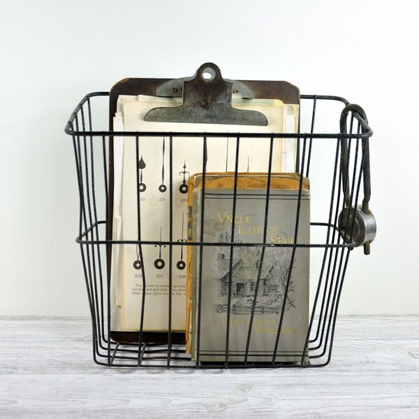 RESERVED - Vintage Metal Bike Basket / Wire Basket