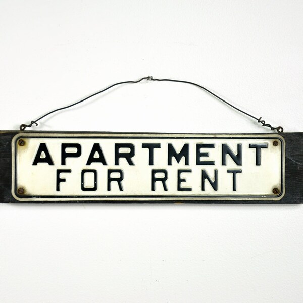 Vintage Metal Sign / Apartment For Rent