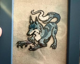 Hand-embroidered Canite FB [Malicious] - Framed