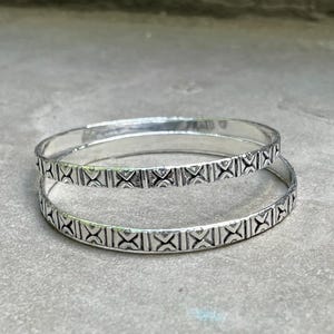 2 Set Bangle, Solid 925 Sterling Silver Bangle, Silver Bangle, Stackable Bangle, Chunky Silver Bracelet, Round Bangles, Gift For Women