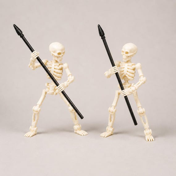 Poseable Skeleton Action Figure With Weapons | 3D Printed