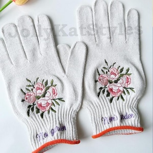 Embroidered Custom Gardening Gloves, Personalized Gift, Garden Lover, Garden Working Gloves, Outdoor Working Gloves