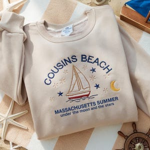 Cousins Beach Embroidered Shirt, Summer I Pretty Sweatshirt, Bookish Coastal Vibes Pullover, Summer Vibe Group Matching Shirts