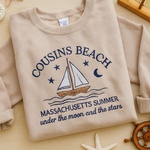 Cousins Beach Embroidered Shirt, Summer I Pretty Sweatshirt, Bookish Coastal Vibes Pullover, Summer Vibe Group Matching Shirts