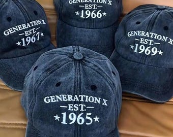 Custom Gen X Embroidered Hat, Personalized Generation X Cap, Gift For Father's Day, Gift For Mom