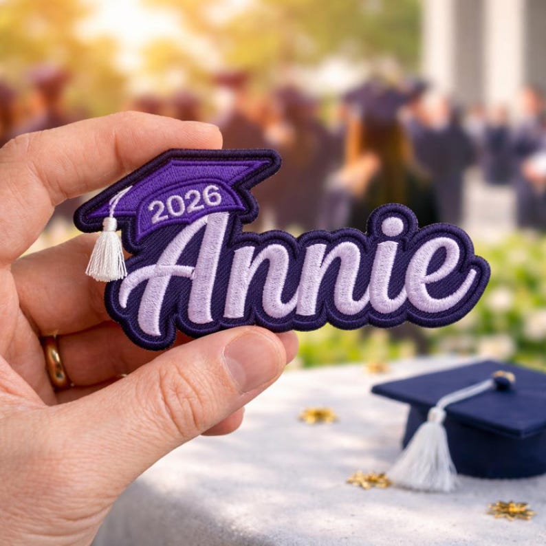 Ase Gradution Patch Custom Embroidered Patch, Personalized Hat Name Graduation Iron on Cap ...