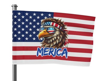 Funny American Flag Bald Eagle, 4th of July Flag, July 4th Garden Flag, 4th of July Eagle Independence Day Patriotic