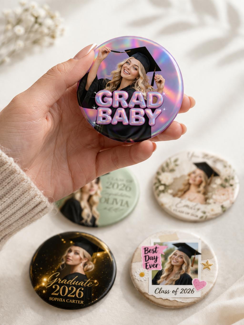 Custom Graduation Pin Button 2026 With Photo, Personalized Grad Button ...