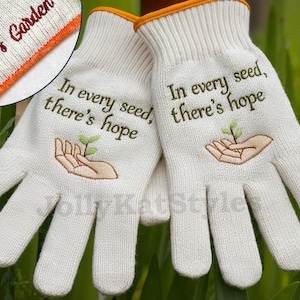 Embroidered Custom Gardening Gloves, Personalized Gift, Garden Lover, Garden Working Gloves, Outdoor Working Gloves