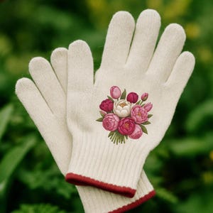 Embroidered Custom Gardening Gloves, Personalized Gift, Flower Garden Lover, Garden Working Gloves, Outdoor Working Gloves