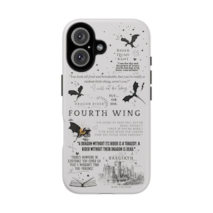 Fourth Wing Phone Case, Black and Gold Marble iPhone Case, Bookish, Gift for Book Lover, Dragon Phone Case, Dragon Merch, Fourth Wing Merch