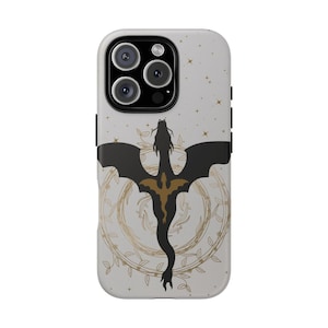 Fourth Wing Phone Case, Black and Gold Marble iPhone Case, Bookish, Gift for Book Lover, Dragon Phone Case, Dragon Merch, Fourth Wing Merch