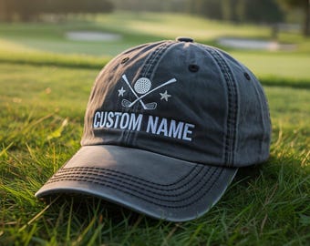 Personalisierte Golfmütze, individuell gestickte Baseballmütze, Golf Geschenk für Männer, Golfzubehör, Geschenk für Papa, Trauzeugen Hut, Männer Golf Geschenk