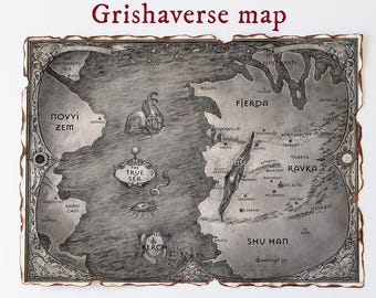 Shadow and Bone World Map, Grishaverse Art, Grisha Trilogy Decor, Ravka Handmade Scroll