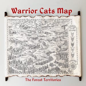 Warrior Cats Map: The Forest Territories Handmade Scroll