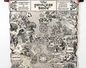 The Princess Bride - Map of Florin and Guilder on Handmade Scroll, Fiction Home Decor, Fantasy Poster, Wall Art, Fairy Tale Decor
