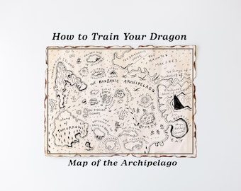 Archipelkarte – Drachenzähmen leicht gemacht: Drachenzähmen leicht gemacht-Geschenk, Fantasy-Kunst, Weltkarte von Drache Ohnezahn und Wikinger Hicks
