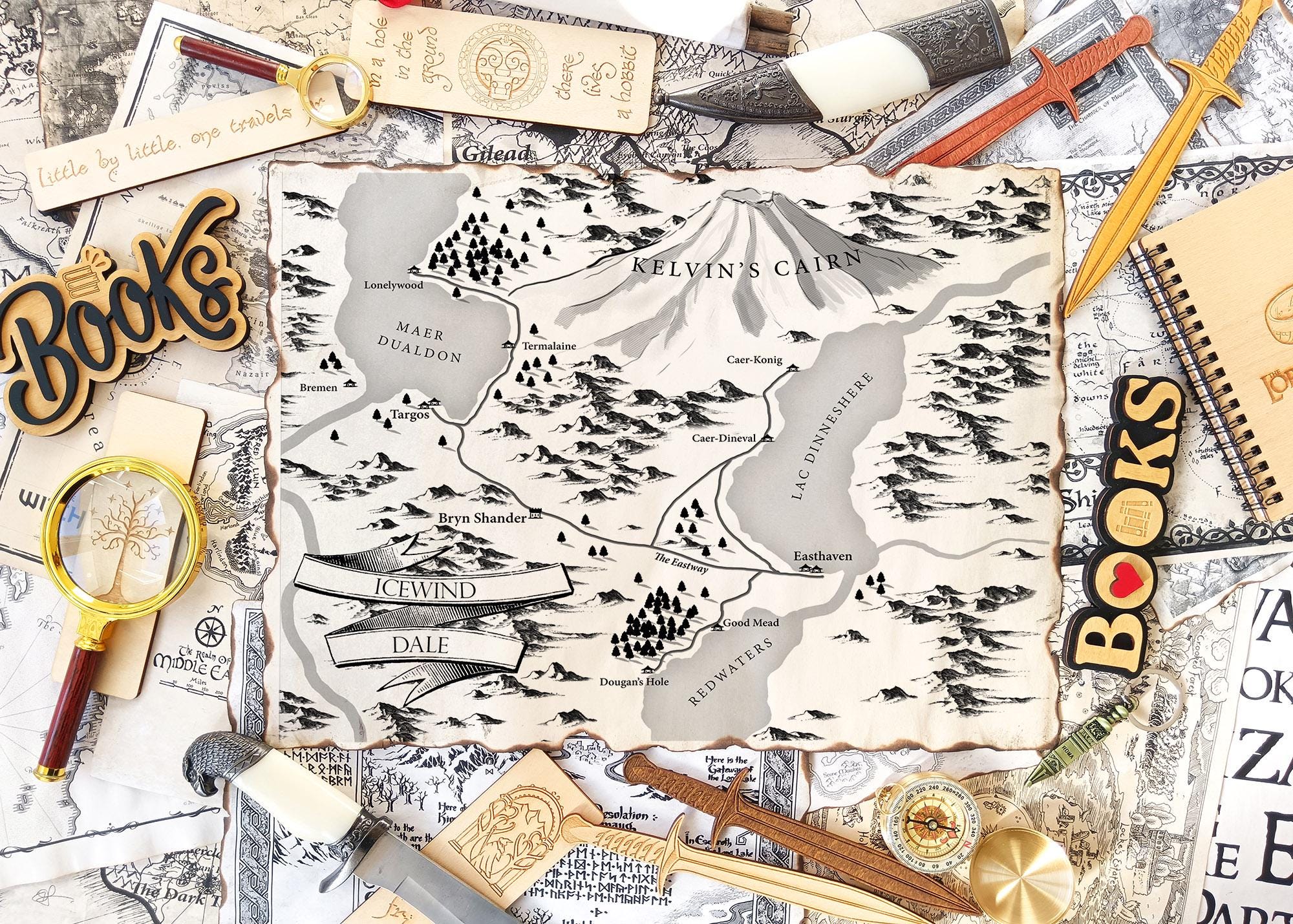 Map of Icewind Dale - Faerun, Dnd Art, Handmade Scroll, Dungeons ...