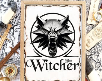 Witcher School of the Wolf Handmade Scroll, Burnt Edge Print