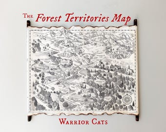 The Forest Territories on Handmade Scroll - Warrior Cats Map, Bookish Gift, Home Decor