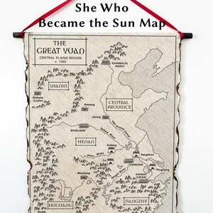 Elle qui est devenue la carte du soleil - parchemin fait main, carte du livre de l'empereur radieux, aperçu de celle qui est devenue le soleil, carte fantastique, livraison gratuite