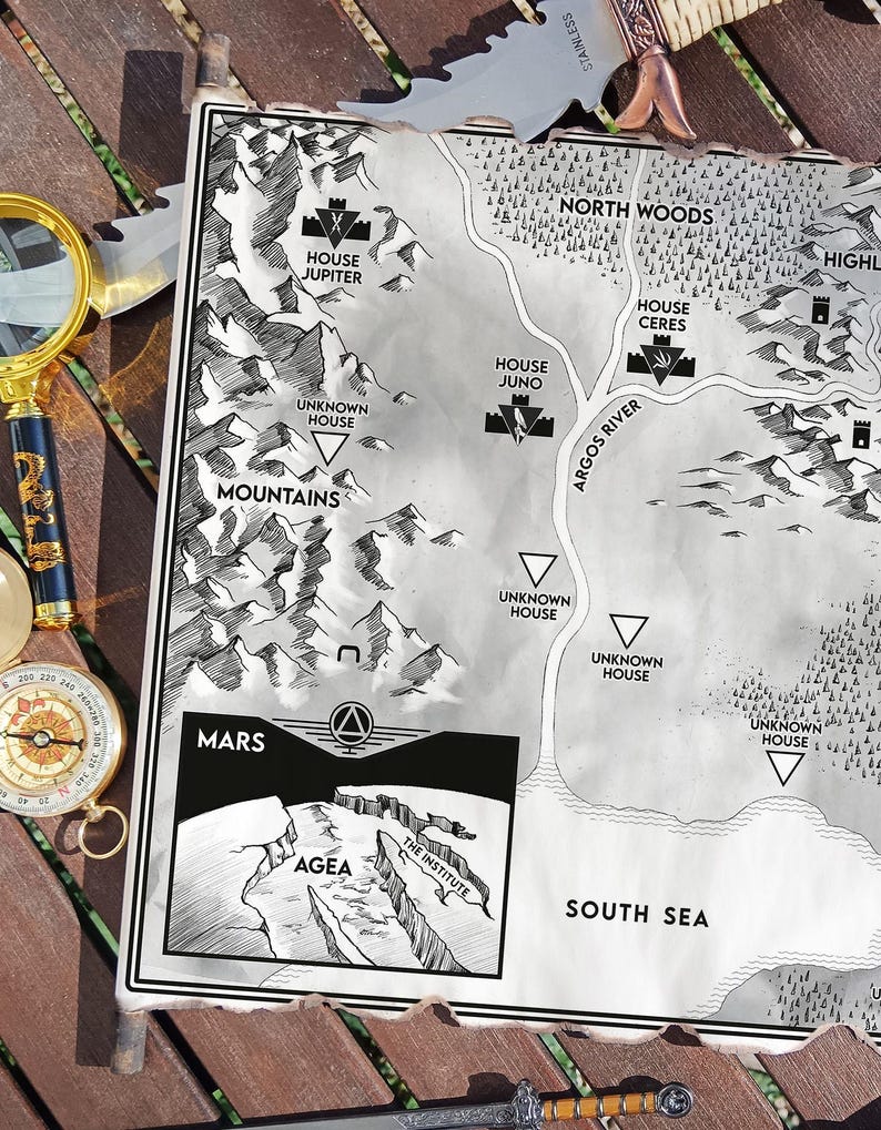 Red Rising Map - Handmade Scroll - FREE SHIPPING, Red Rising Saga Book ...