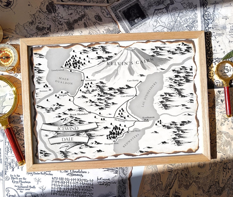 Map of Icewind Dale - Faerun, Dnd Art, Handmade Scroll, Dungeons ...